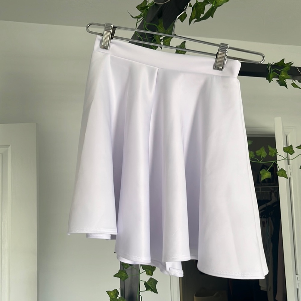 White skater skirt